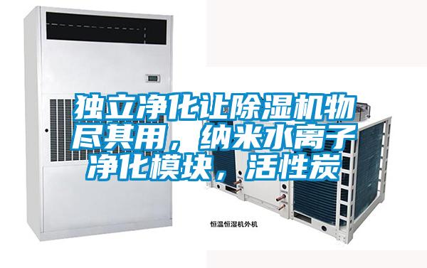 獨(dú)立凈化讓除濕機(jī)物盡其用，納米水離子凈化模塊，活性炭