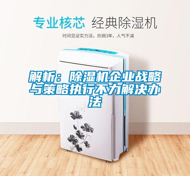 解析:除濕機企業(yè)戰(zhàn)略與策略執(zhí)行不力解決辦法