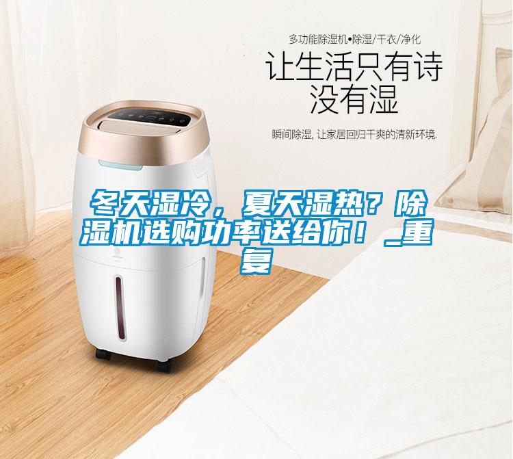 冬天濕冷，夏天濕熱？除濕機選購功率送給你！_重復(fù)