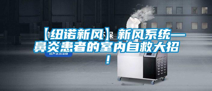 【紐諾新風(fēng)】新風(fēng)系統(tǒng)—鼻炎患者的室內(nèi)自救大招！