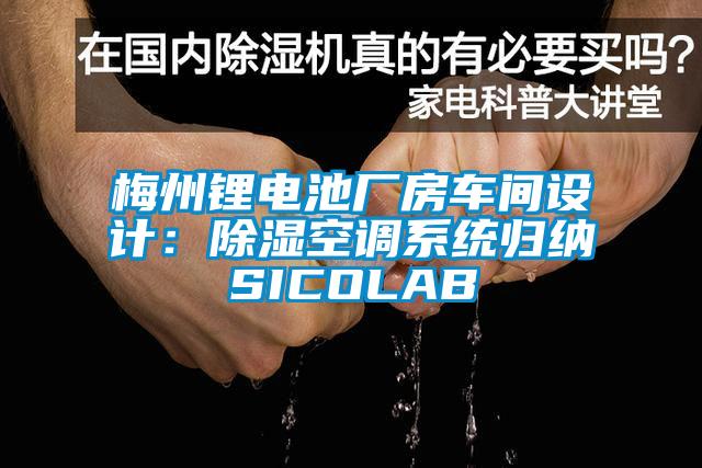 梅州鋰電池廠房車間設(shè)計：除濕空調(diào)系統(tǒng)歸納SICOLAB