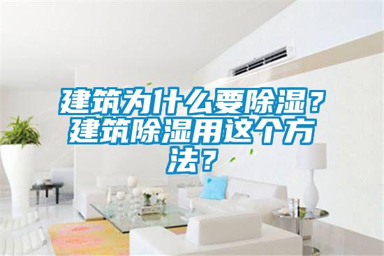 建筑為什么要除濕？建筑除濕用這個方法？